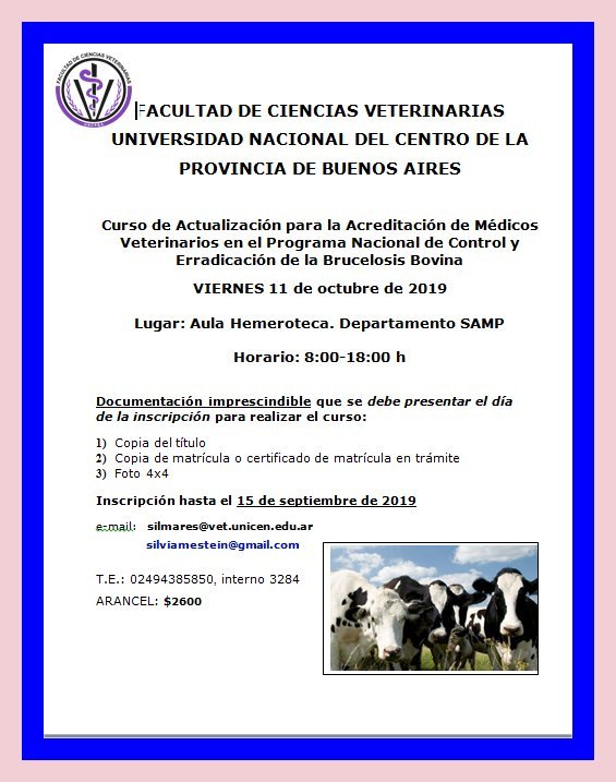 CURSO DE ACTUALIZACION PARA LA ACREDITACION DE MEDICOS VETERINARIOS – AAVLD